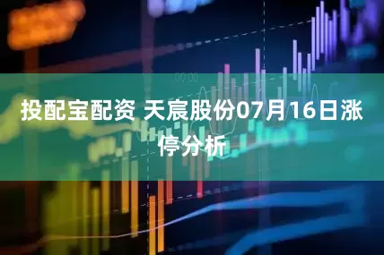 投配宝配资 天宸股份07月16日涨停分析